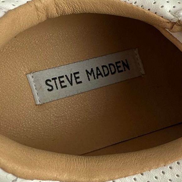 Steve Madden Toliver Women's White Leather Lace Up Low Top Sneakers Shoes 10 - Picture 6 of 8